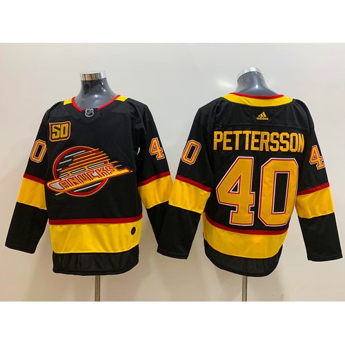40 Elias Pettersson Black 50th Season Jersey