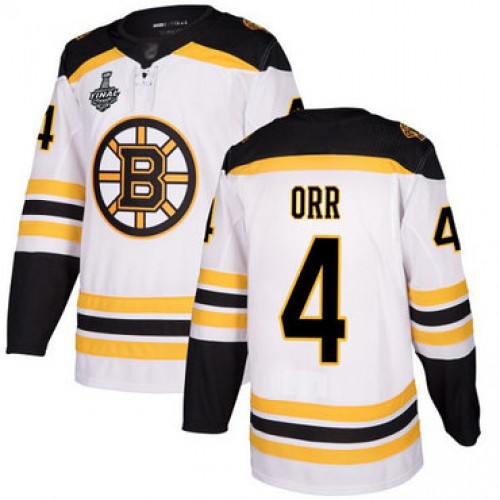 #4 Bobby Orr White Road Authentic 2019 Stanley Cup Final Bound Stitched Hockey Jersey
