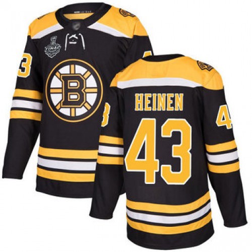 #43 Danton Heinen Black Home Authentic 2019 Stanley Cup Final Bound Stitched Hockey Jersey