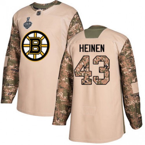 #43 Danton Heinen Camo Authentic 2017 Veterans Day 2019 Stanley Cup Final Bound Stitched Hockey Jersey