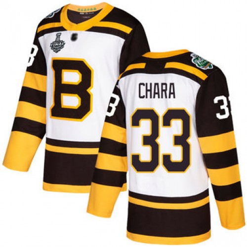#33 Zdeno Chara White Authentic 2019 Winter Classic 2019 Stanley Cup Final Bound Stitched Hockey Jersey