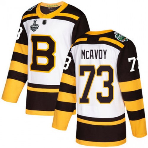 #73 Charlie McAvoy White Authentic 2019 Winter Classic 2019 Stanley Cup Final Bound Stitched Hockey Jersey