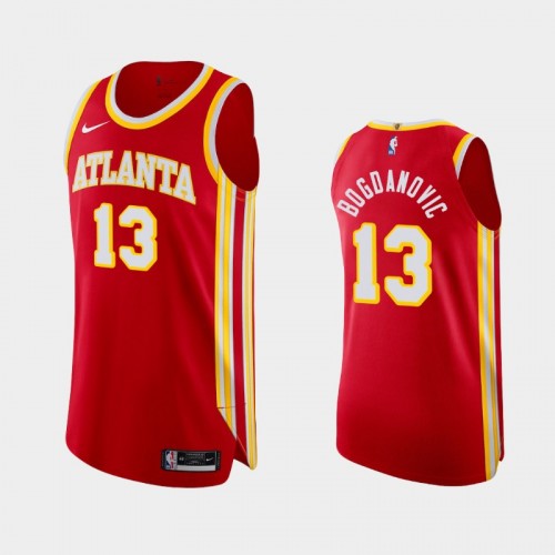 Men's Atlanta Hawks Bogdan Bogdanovic #13 2020-21 Icon Authentic Red Jersey