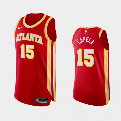 Men's Atlanta Hawks Clint Capela #15 2020-21 Icon Authentic Red Jersey