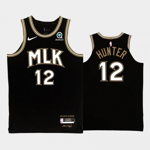 Men Atlanta Hawks De'andre Hunter #12 2020-21 MLK City Edition Authentic Black Jersey