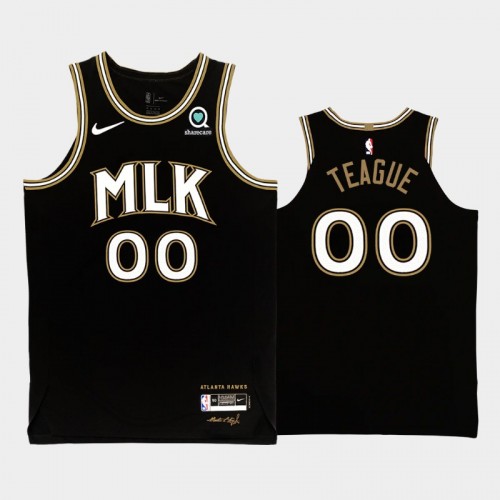 Men Atlanta Hawks Jeff Teague #00 2020-21 MLK City Edition Authentic Black Jersey