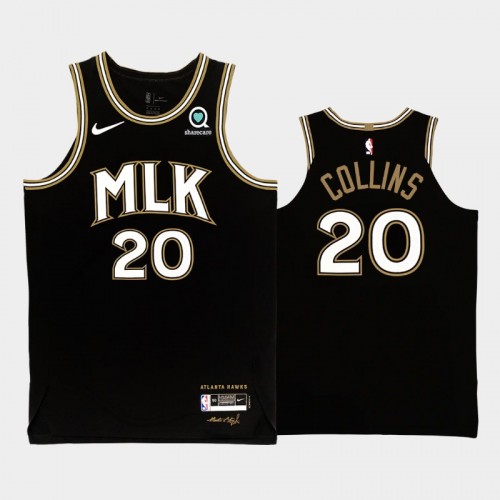 Men Atlanta Hawks John Collins #20 2020-21 MLK City Edition Authentic Black Jersey