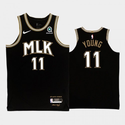 Men Atlanta Hawks Trae Young #11 2020-21 MLK City Edition Authentic Black Jersey