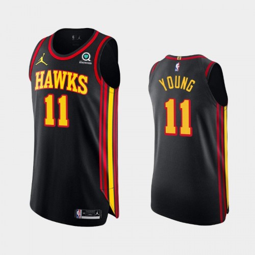 Men's Atlanta Hawks Trae Young #11 2020-21 Statement Authentic Black Jersey