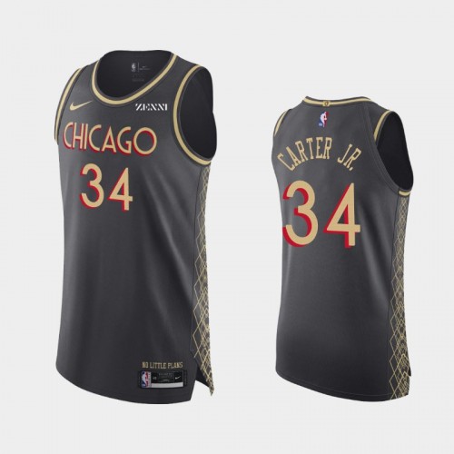 Men's Chicago Bulls Wendell Carter Jr. #34 2020-21 City Edition Authentic Black Jersey