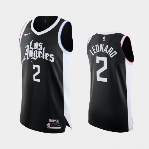 Men LA Clippers Kawhi Leonard #2 2020-21 Authentic City Edition Black Jersey