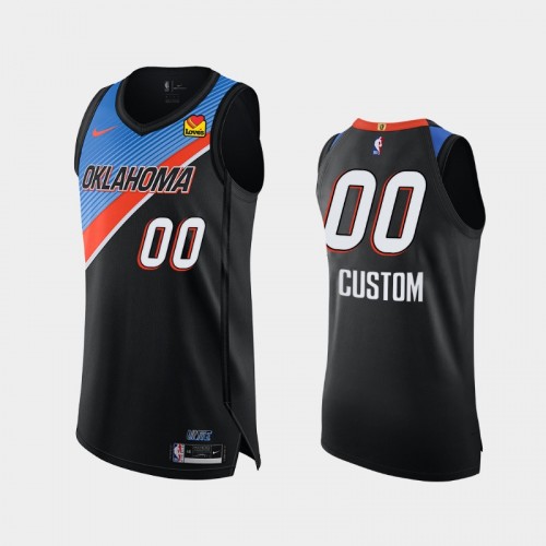 Men's Oklahoma City Thunder Custom #00 2020-21 City Authentic Black Jersey