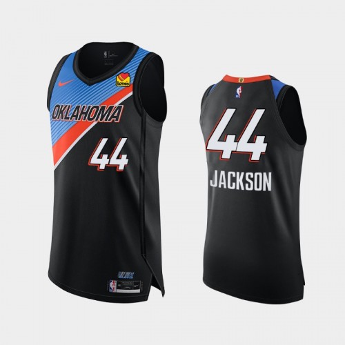 Men's Oklahoma City Thunder Justin Jackson #44 2020-21 City Authentic Black Jersey