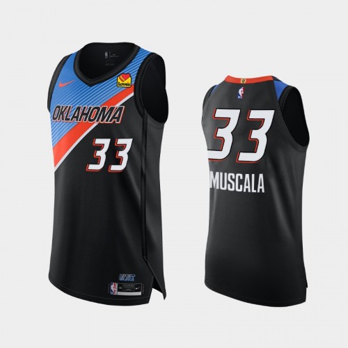 Men's Oklahoma City Thunder Mike Muscala #33 2020-21 City Authentic Black Jersey