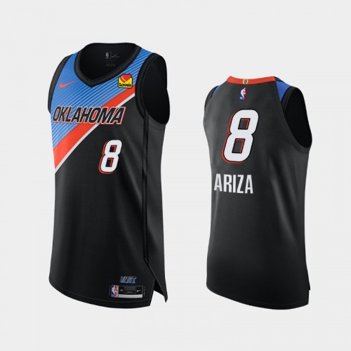 Men's Oklahoma City Thunder Trevor Ariza #8 2020-21 City Authentic Black Jersey