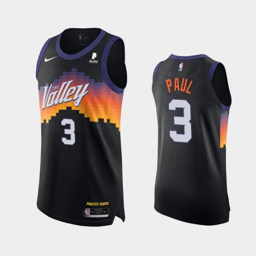 Men's Phoenix Suns Chris Paul #3 2020-21 City Edition Authentic Black Jersey