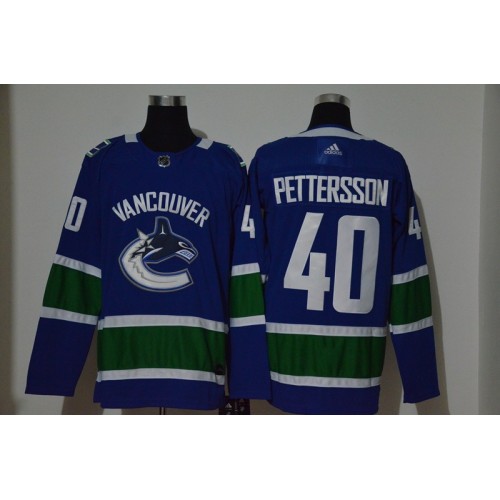#40 Elias Pettersson Blue Stitched Jersey