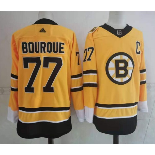 #77 Ray Bourque Yellow 2020-21 Stitched Jersey