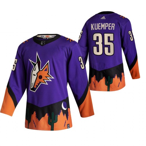 #35 Darcy Kuemper Purple 2020-21 Reverse Retro Alternate Jersey