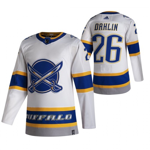 #26 Rasmus Dahlin White 2020-21 Reverse Retro Alternate Jersey