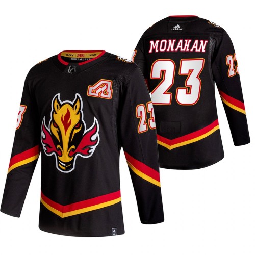 #23 Sean Monahan Black 2020-21 Reverse Retro Alternate Jersey