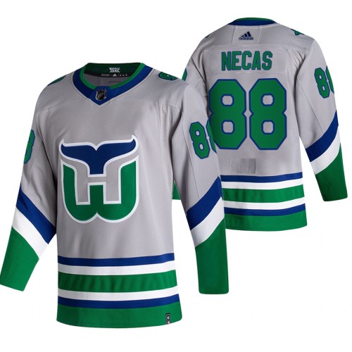 #88 Martin Necas Grey 2020-21 Reverse Retro Alternate Jersey