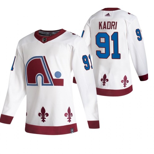 #91 Nazem Kadri White 2020-21 Reverse Retro Alternate Jersey