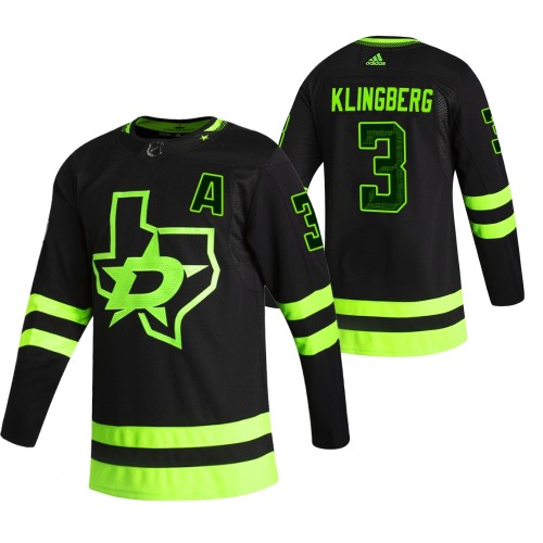 #3 John Klingberg Black 2020-21 Reverse Retro Alternate Jersey