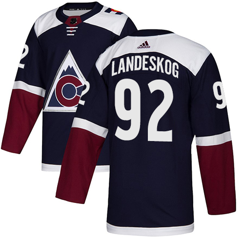 #92 Gabriel Landeskog Navy Blue Authentic Stitched Jersey