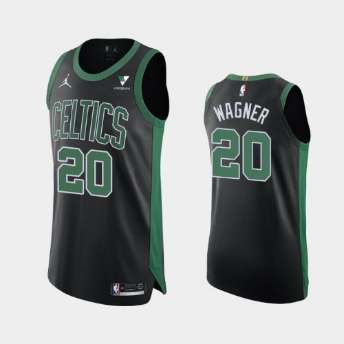 Men's Boston Celtics Moritz Wagner #20 2021 Statement Authentic Vistaprint Patch Black Jersey