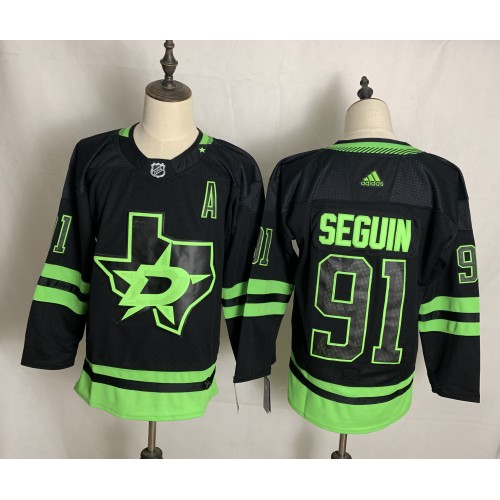 #91 Tyler Seguin Black 2020-21 Alternate Authentic Player Jersey