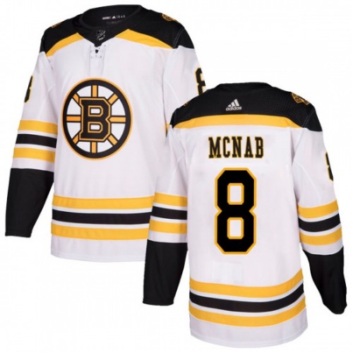 #8 Peter Mcnab White Away Authentic Stitched Jersey
