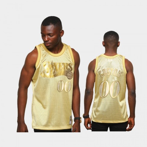 Limited Gold Philadelphia 76ers #00 Custom Midas SM Jersey