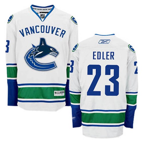 Alexander Edler #23 White Away Jersey