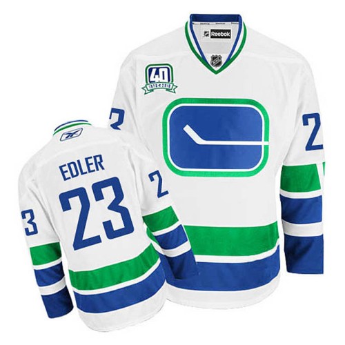 Alexander Edler #23 White 40th Anniversary Alternate Jersey