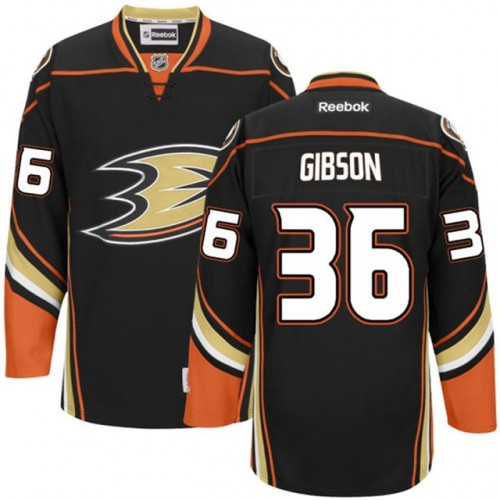 #36 John Gibson Black Hockey Home Premier Jersey