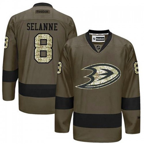Teemu Selanne #8 Green Camo Player Jersey