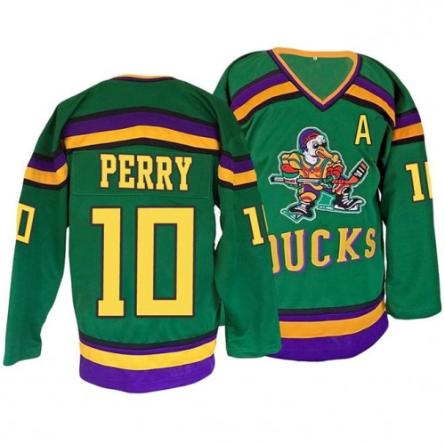 #10 Corey Perry Green Premier Ice Hockey Throwback Jersey