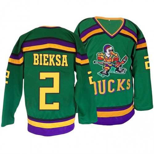 #2 Kevin Bieksa Green Premier Ice Hockey Throwback Jersey