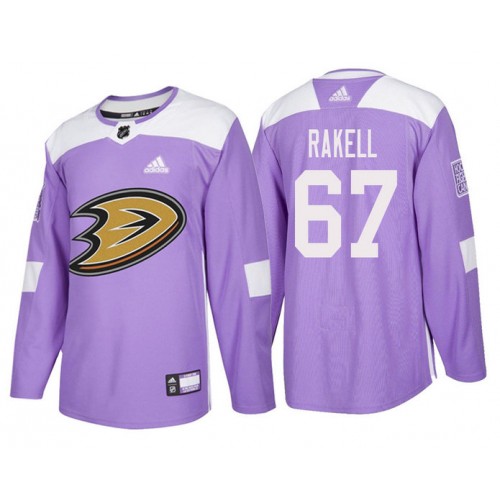 #67 Rickard Rakell Purple Hockey Fights Cancer Authentic Jersey