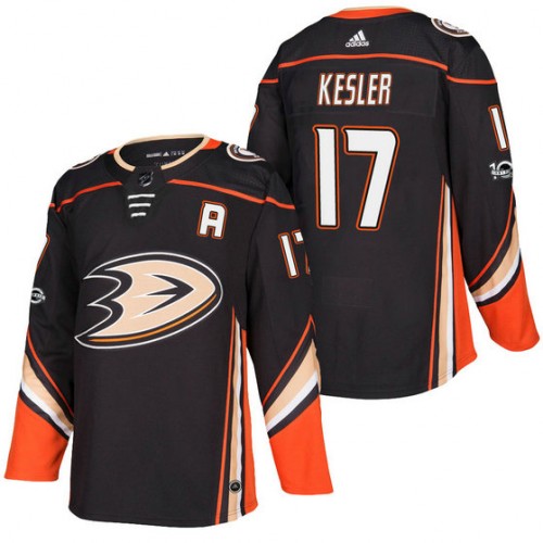 #17 Ryan Kesler Black 2018 New Season Home Authentic Jersey With Anniversary Patch