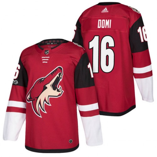 #16 Max Domi Maroon 2018 New Season Home Authentic Jersey With Anniversary Patch
