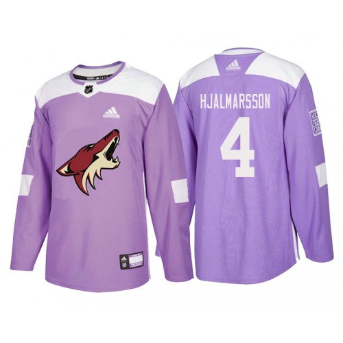 #4 Niklas Hjalmarsson Purple Hockey Fights Cancer Authentic Jersey