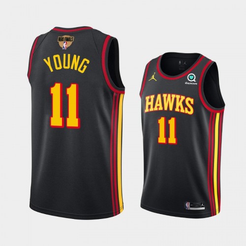 Atlanta Hawks Trae Young Men #11 2021 NBA Playoffs Black G7 Starters Jersey