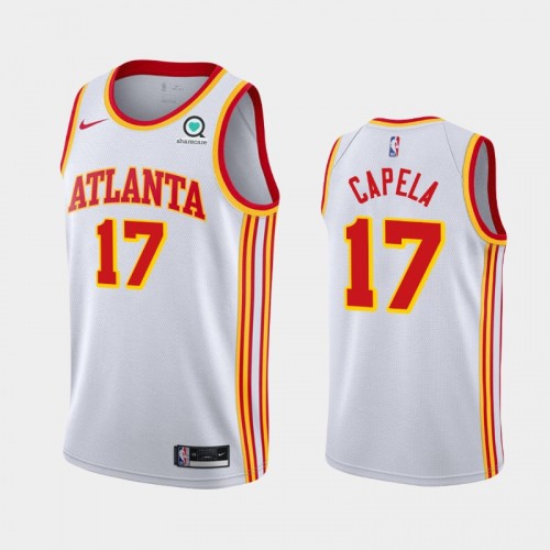 Men's Atlanta Hawks #17 Clint Capela 2020-21 Association White Jersey