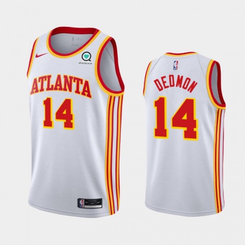 Men's Atlanta Hawks #14 Dewayne Dedmon 2020-21 Association White Jersey