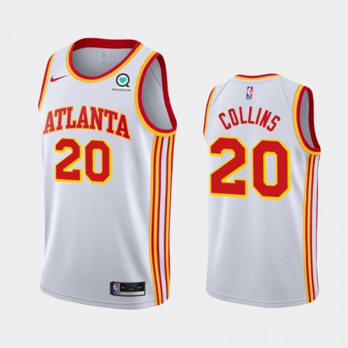 Men's Atlanta Hawks #20 John Collins 2020-21 Association White Jersey