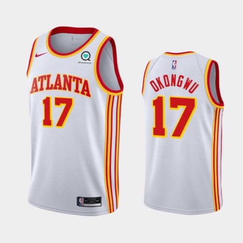 Men's Atlanta Hawks Onyeka Okongwu #17 Association 2020 NBA Draft First Round Pick White Jersey