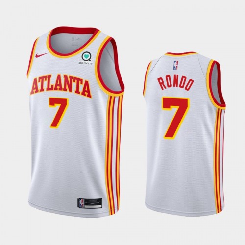 Men's Atlanta Hawks Rajon Rondo #7 2020-21 Association White Jersey