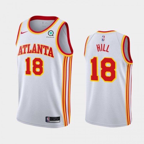 Men's Atlanta Hawks Solomon Hill #18 2020-21 Association White Jersey